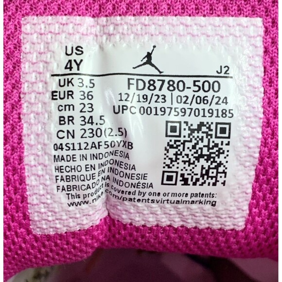 Nike Youth 4 Air Jordan 1 Mid Sneakers Shoes Pink Lace Up Athletic FD8780-500 - Picture 9 of 13